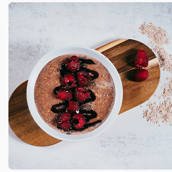 Proteínová ovsená kaša malinová s chia BIO 480 g