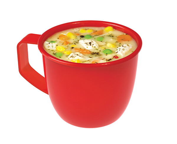 Microwave Hrnček na polievku - Červený 565 ml