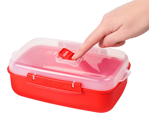 Microwave Krabička na ohrev jedla - Červená 1,25 l