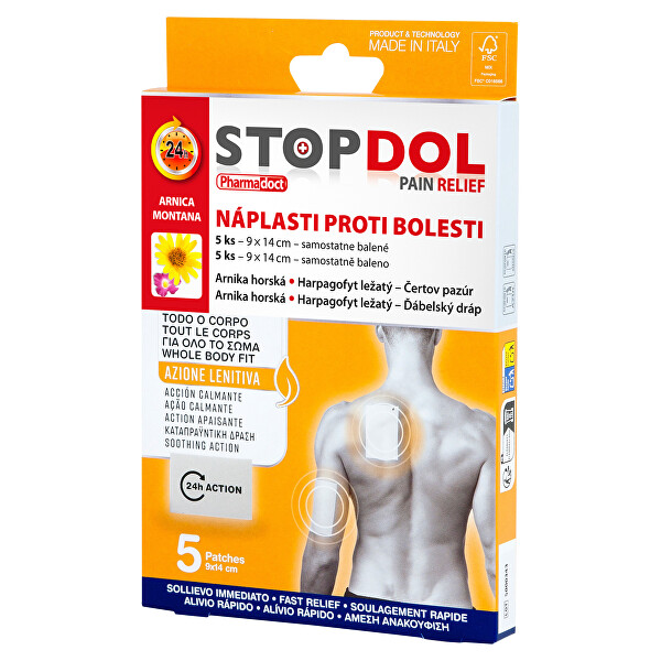 Stopdol Náplasti proti bolesti s Arnikou 9 x 14 cm 5 kusů