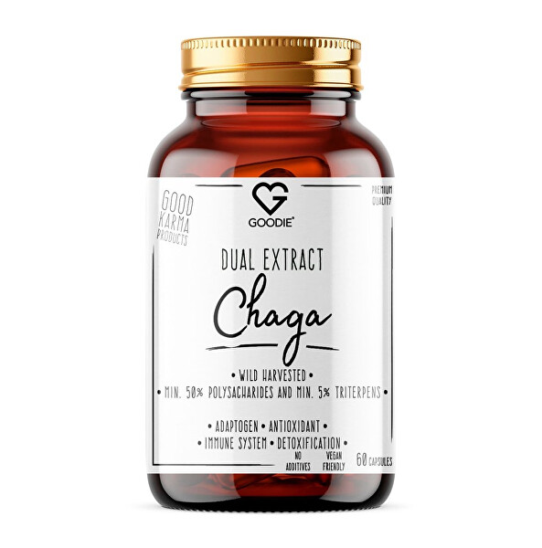 Chaga - dual extrakt min.50 % polysacharidů, divoký sběr 60 kapslí