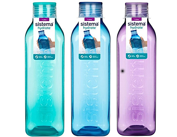 Fľaša so skrutkovacím viečkom Hydrate Square 1 l Mix
