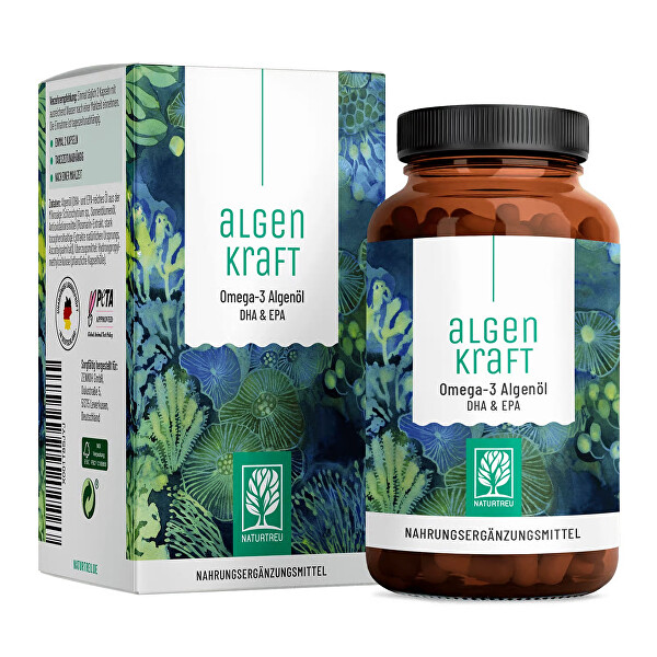 Síla Algae Omega 3 DHA a EPA olej z mikrořas 60 kapslí