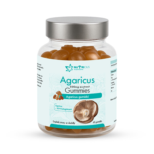 Agaricus gummies 500 mg 60 kusů