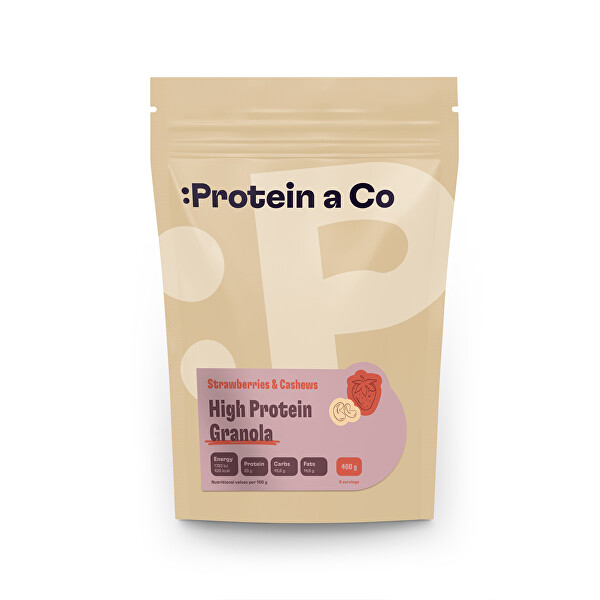 Granola high protein – Jahody a kešu 400 g