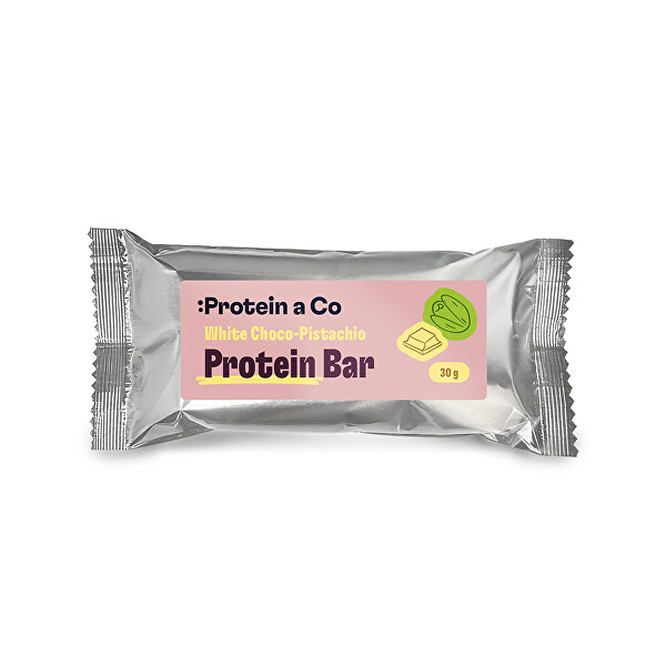 Proteínová tyčinka s bielou polevou a pistáciovou náplňou 30 g