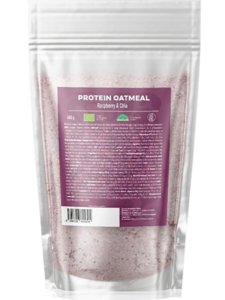 Proteínová ovsená kaša malinová s chia BIO 480 g