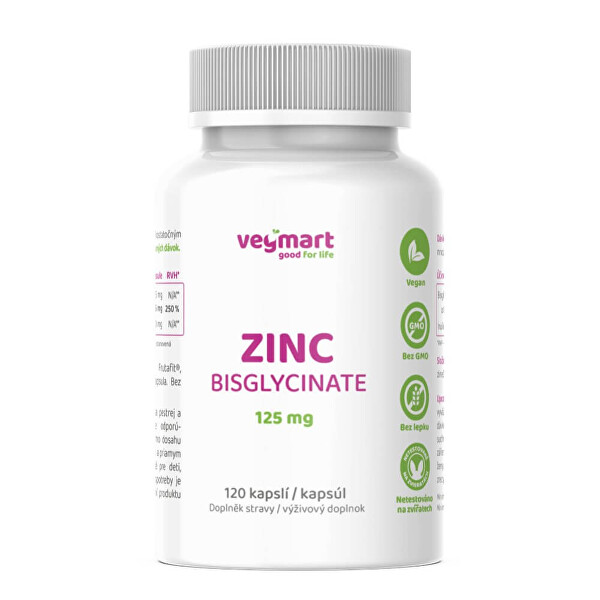 Zinek Bisglycinát 125 mg 120 kapslí