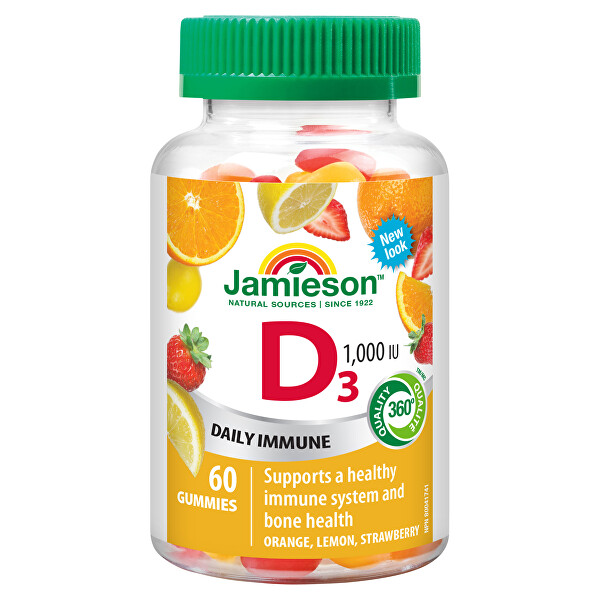Vitamín D3 1000 IU 60 želé pastilek