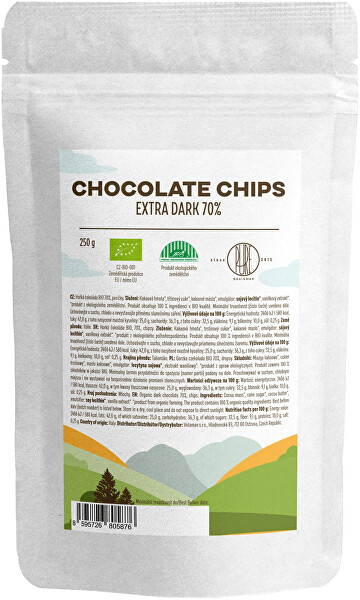 Čokoládové kôstky z horkej čokolády BIO 250 g