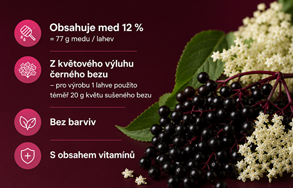 Černý bez - tekuté vitamíny s medem 500 ml