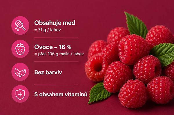 Malina - tekuté vitamíny s medem 500 ml