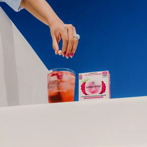 Microdrink – Šumivá kostka Ice tea s malinou 12 kusů