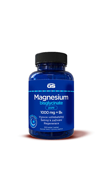 GS Magnesium bisglycinate pure 1000 mg + B6, 100+30 tablete XXL
