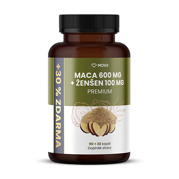 Maca 600 mg + Ženšen 100 mg 90 + 30 kapslí