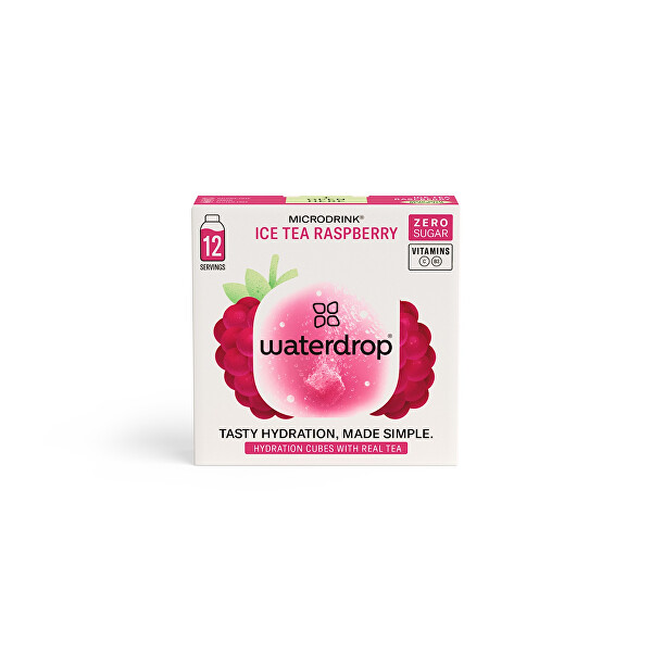 Microdrink – Šumivá kostka Ice tea s raspberry 12 kusů