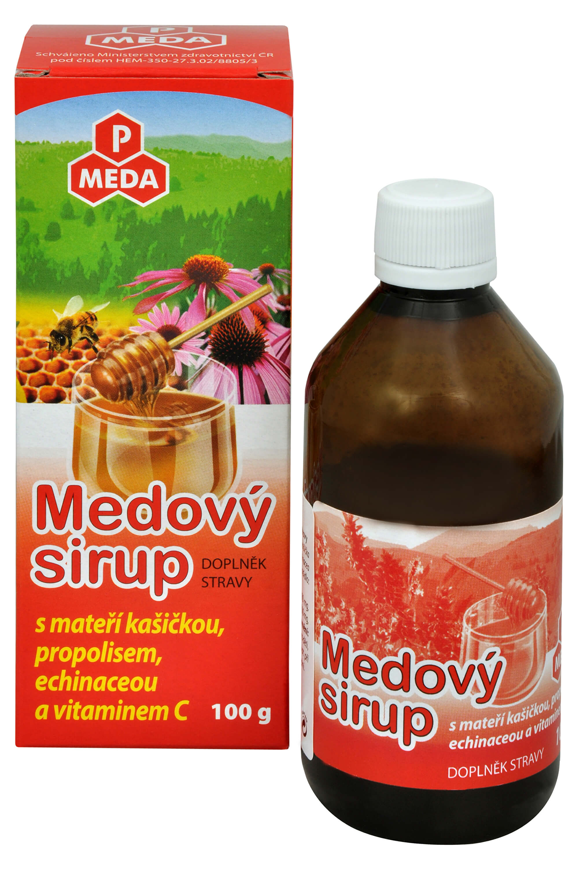 Purus Meda PM Medový sirup s mateří kašičkou, propolisem, echinaceou a vitamínem C 100 g