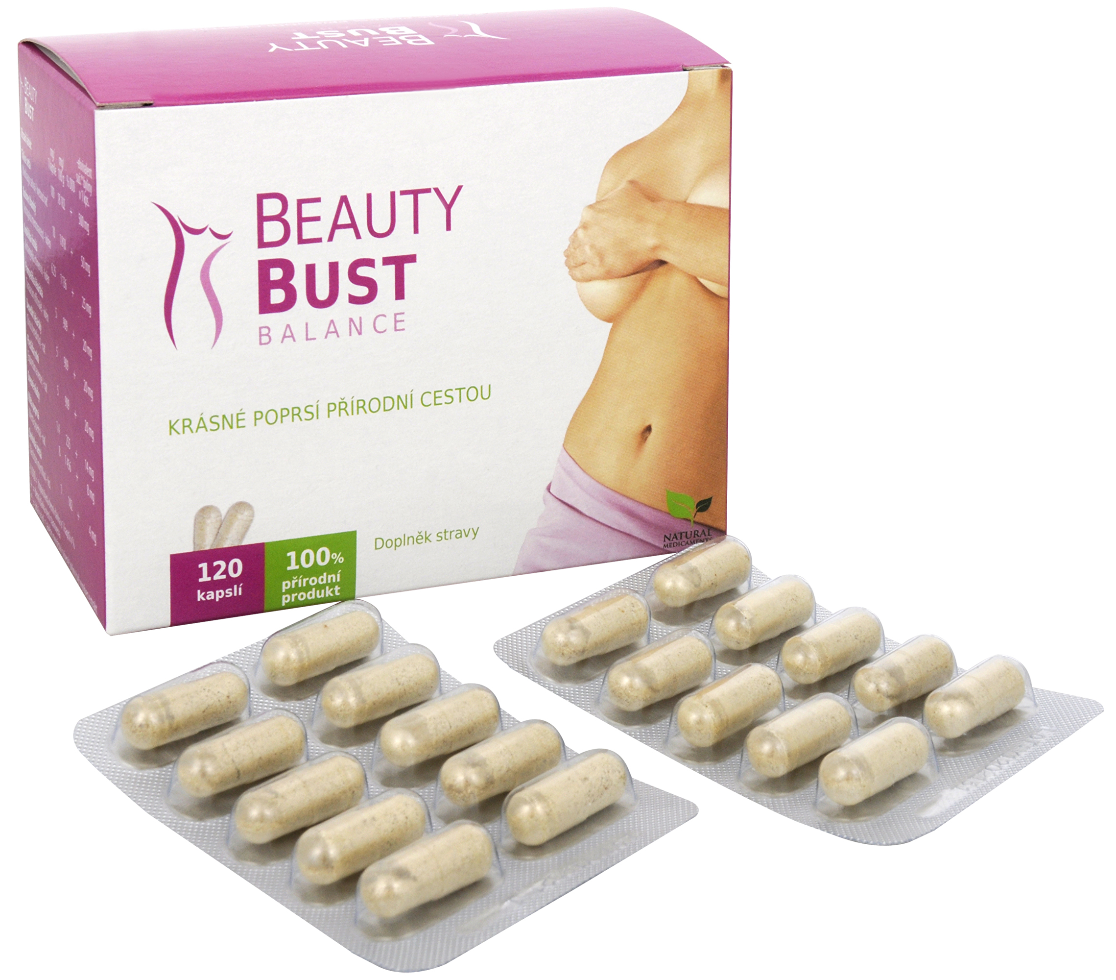Zobrazit detail výrobku Natural Medicaments Beauty Bust Balance 120 kapslí + 2 měsíce na vrácení zboží