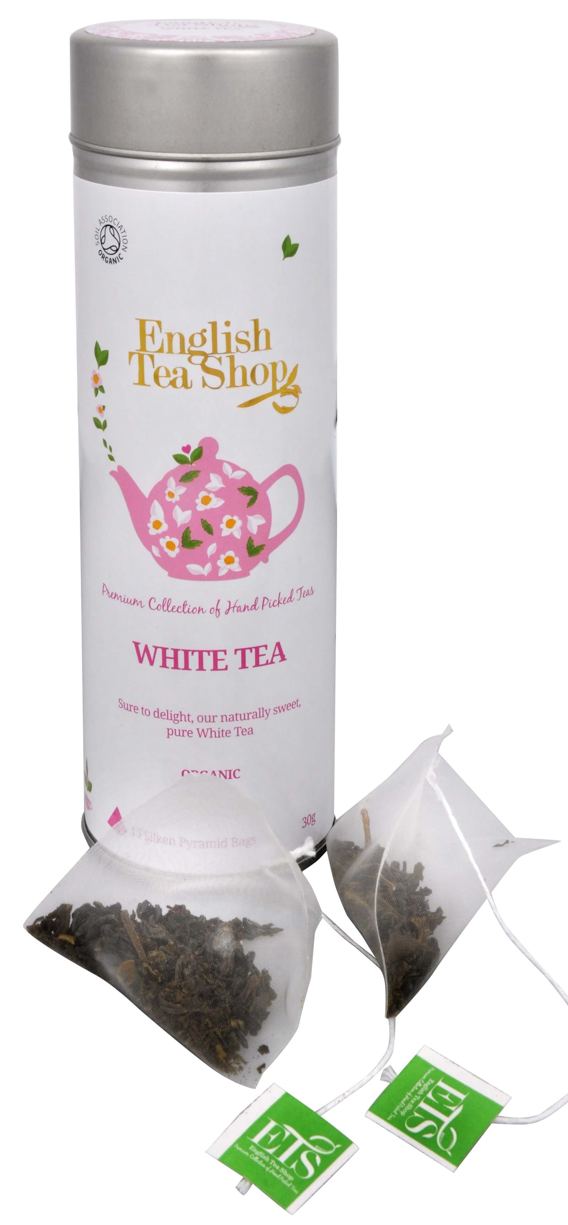 Zobrazit detail výrobku English Tea Shop Čistý bílý čaj - plechovka s 15 bioodbouratelnými pyramidkami