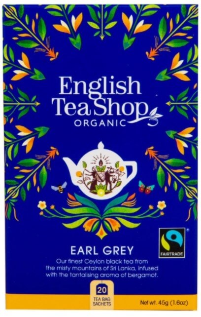 Zobrazit detail výrobku English Tea Shop Černý čaj Earl Grey s bergamotem BIO 20 sáčků - SLEVA - poškozená krabička + 2 měsíce na vrácení zboží