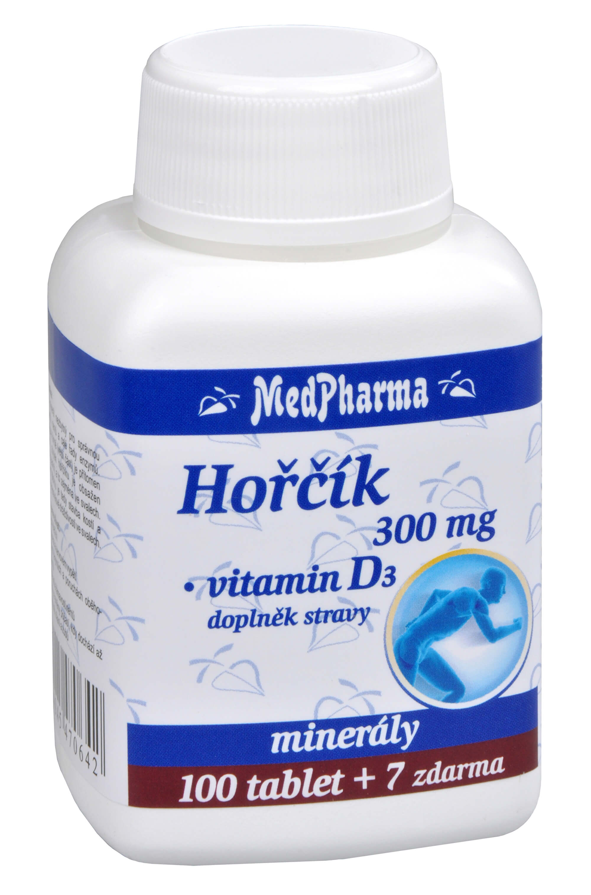 MedPharma Hořčík 300 mg + vitamín D3 100 tbl. + 7 tbl. ZDARMA