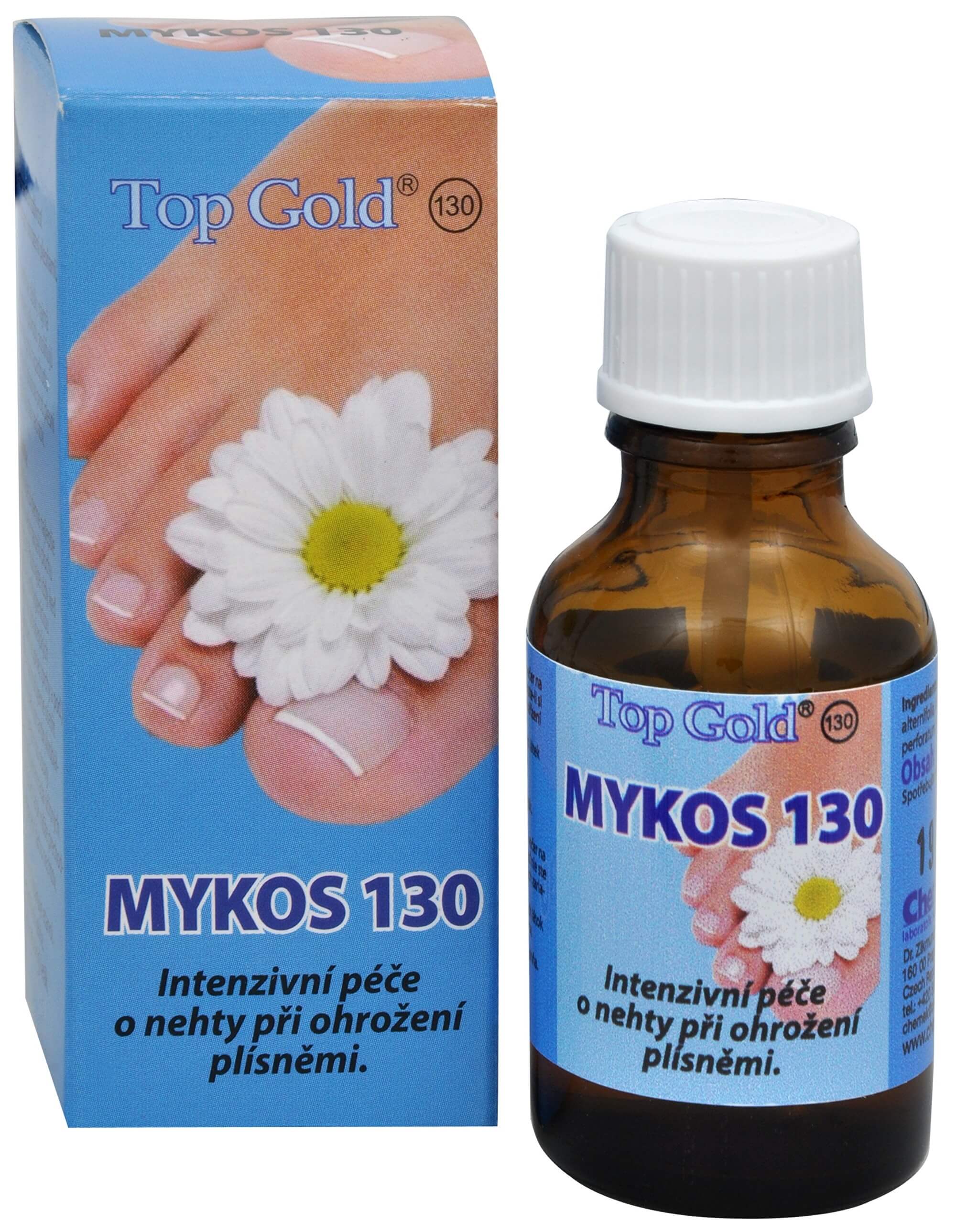 Zobrazit detail výrobku Chemek TopGold - Mykos 130 - pro nehty ohrožené plísní 20 ml + 2 měsíce na vrácení zboží