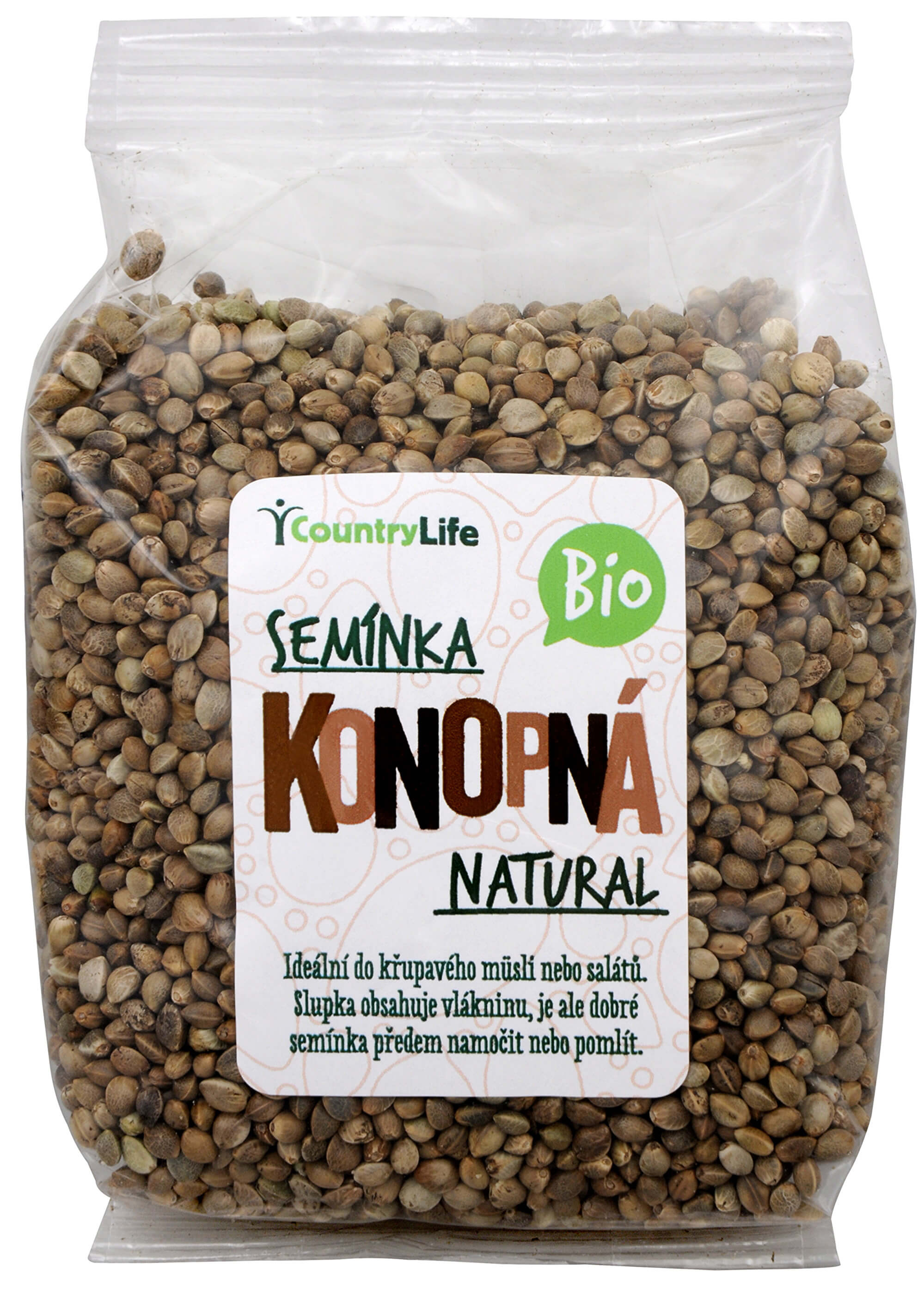 Zobrazit detail výrobku Country Life Bio Konopné semínko neloupané 250 g + 2 měsíce na vrácení zboží