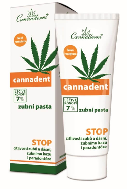 Cannaderm Cannadent Alkalická zubná pasta bylinková zubná pasta s konopným olejom 75 g