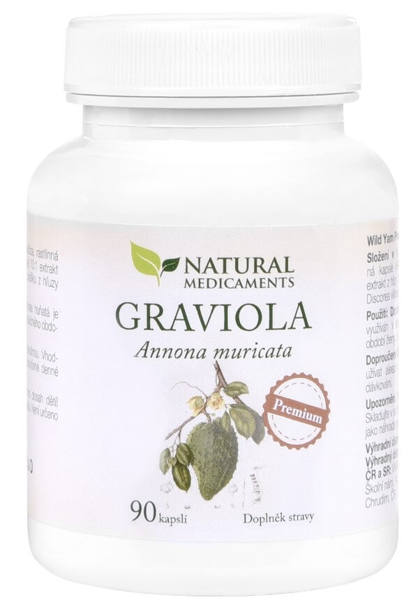Zobrazit detail výrobku Natural Medicaments Graviola anona (Annona muricata) 90 kapslí + 2 měsíce na vrácení zboží