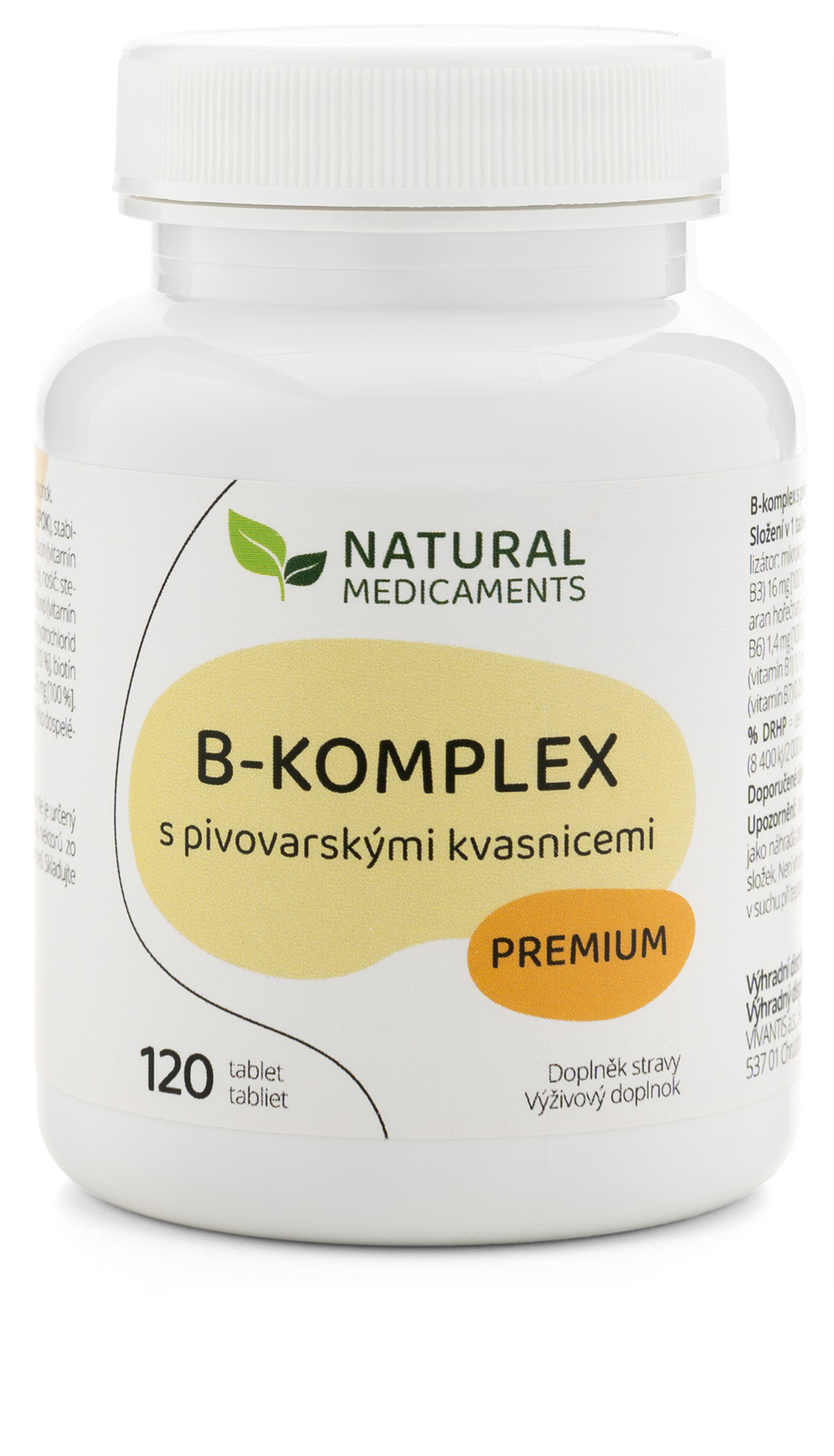 Natural Medicaments B-komplex s pivovarskými kvasnicemi Premium 120 tbl.