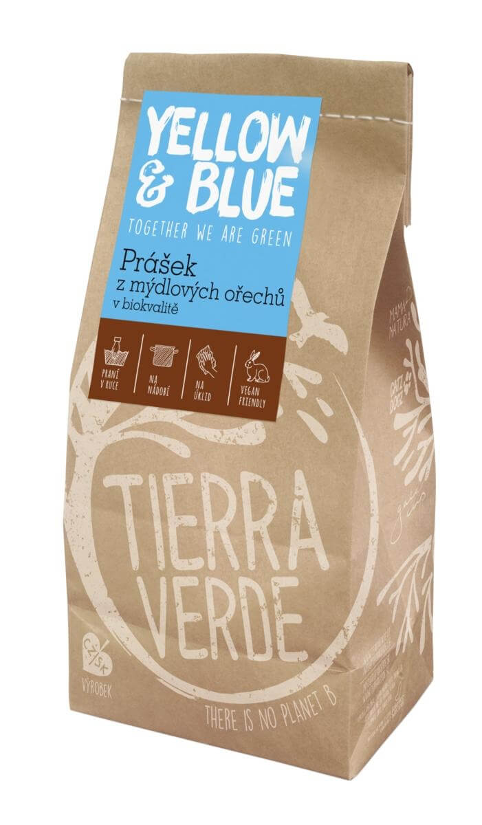 Zobrazit detail výrobku Yellow & Blue Prášek z mýdlových ořechů v bio kvalitě PE sáček 0,5 kg + 2 měsíce na vrácení zboží