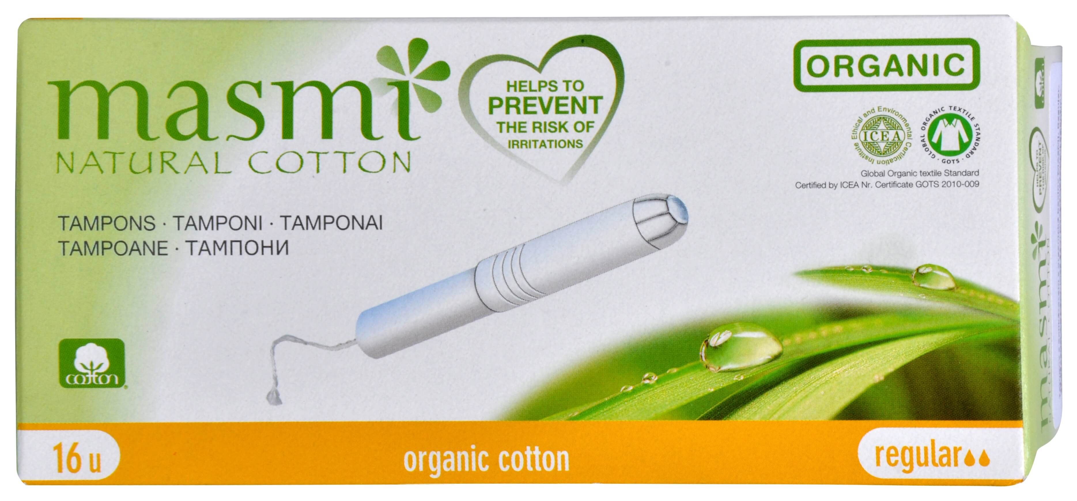 Zobrazit detail výrobku Masmi Tampóny s aplikátorem z organické bavlny MASMI Regular 16 ks
