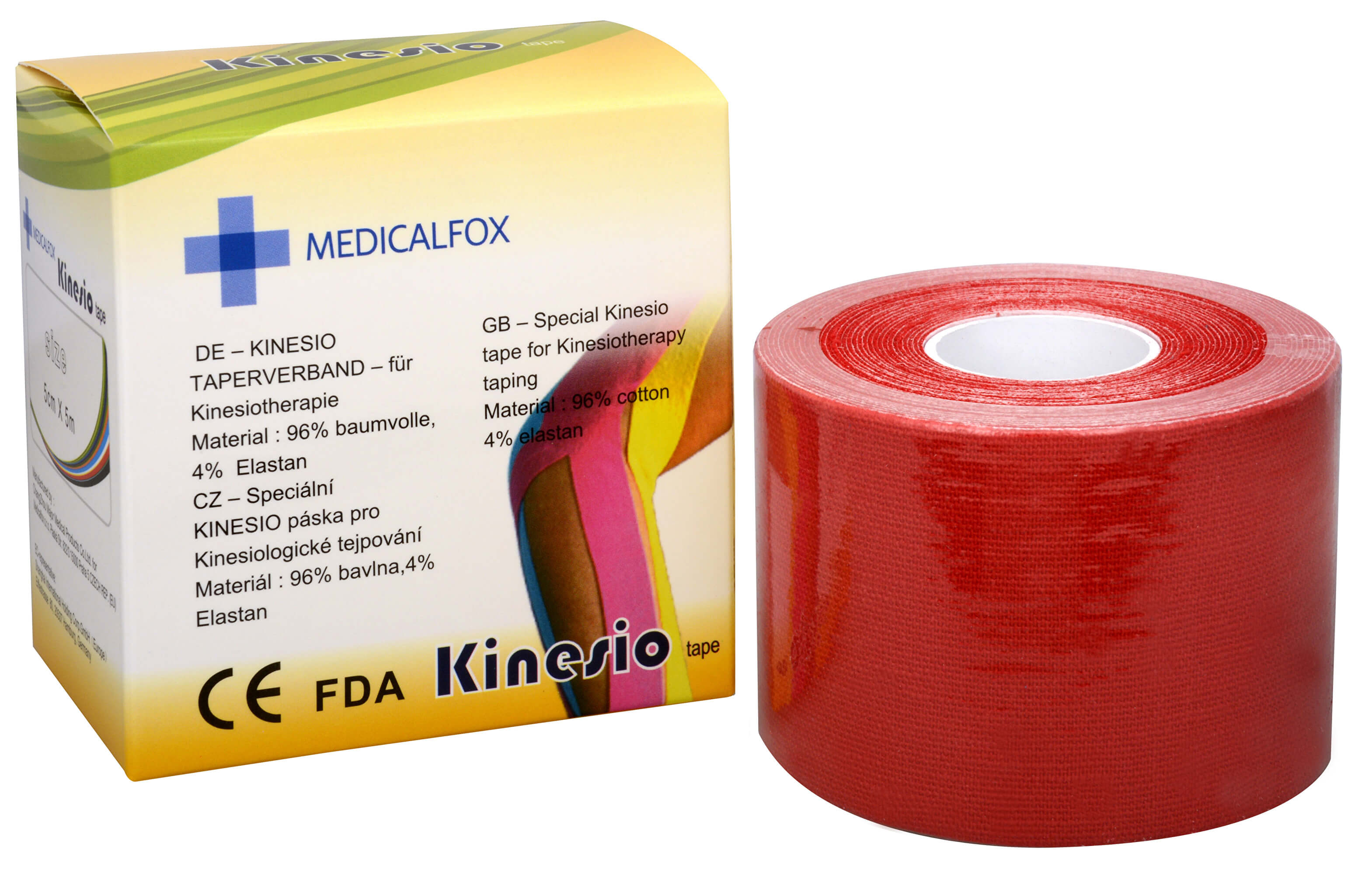 Zobrazit detail výrobku Medicalfox Tejpovací páska Kinezio 5 cm x 5 m Červená + 2 měsíce na vrácení zboží