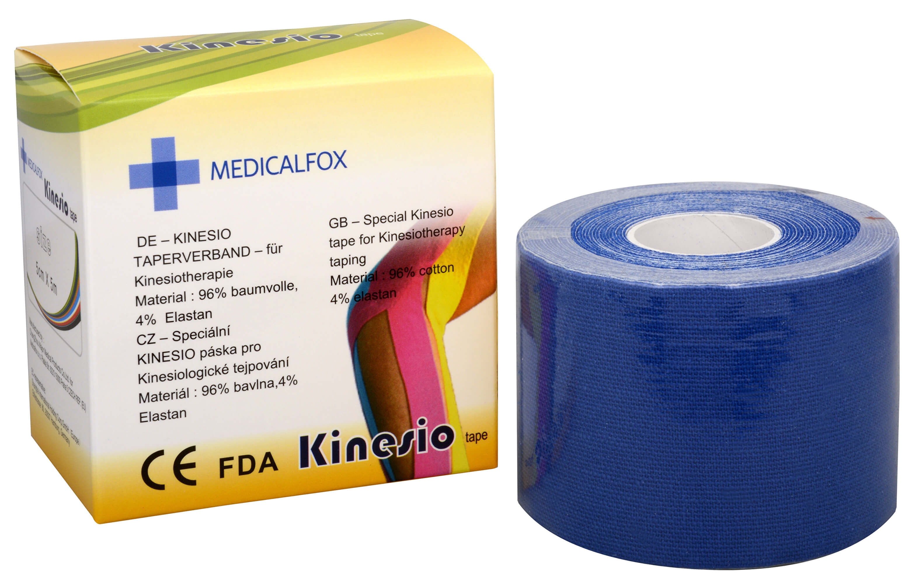 Zobrazit detail výrobku Medicalfox Tejpovací páska Kinezio 5 cm x 5 m Modrá + 2 měsíce na vrácení zboží
