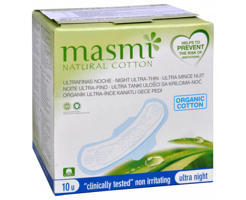 Zobrazit detail výrobku Masmi Ultratenké vložky MASMI z organické bavlny s křidélky 10 ks Ultra Night 10 ks + 2 měsíce na vrácení zboží