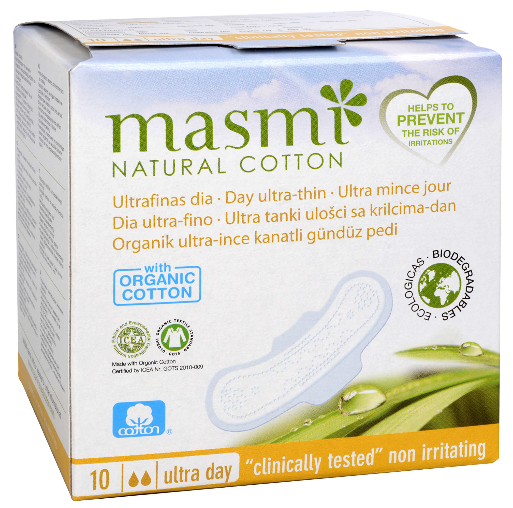 Masmi Ultratenké vložky MASMI z organické bavlny s křidélky 10 ks Ultra Day 10 ks