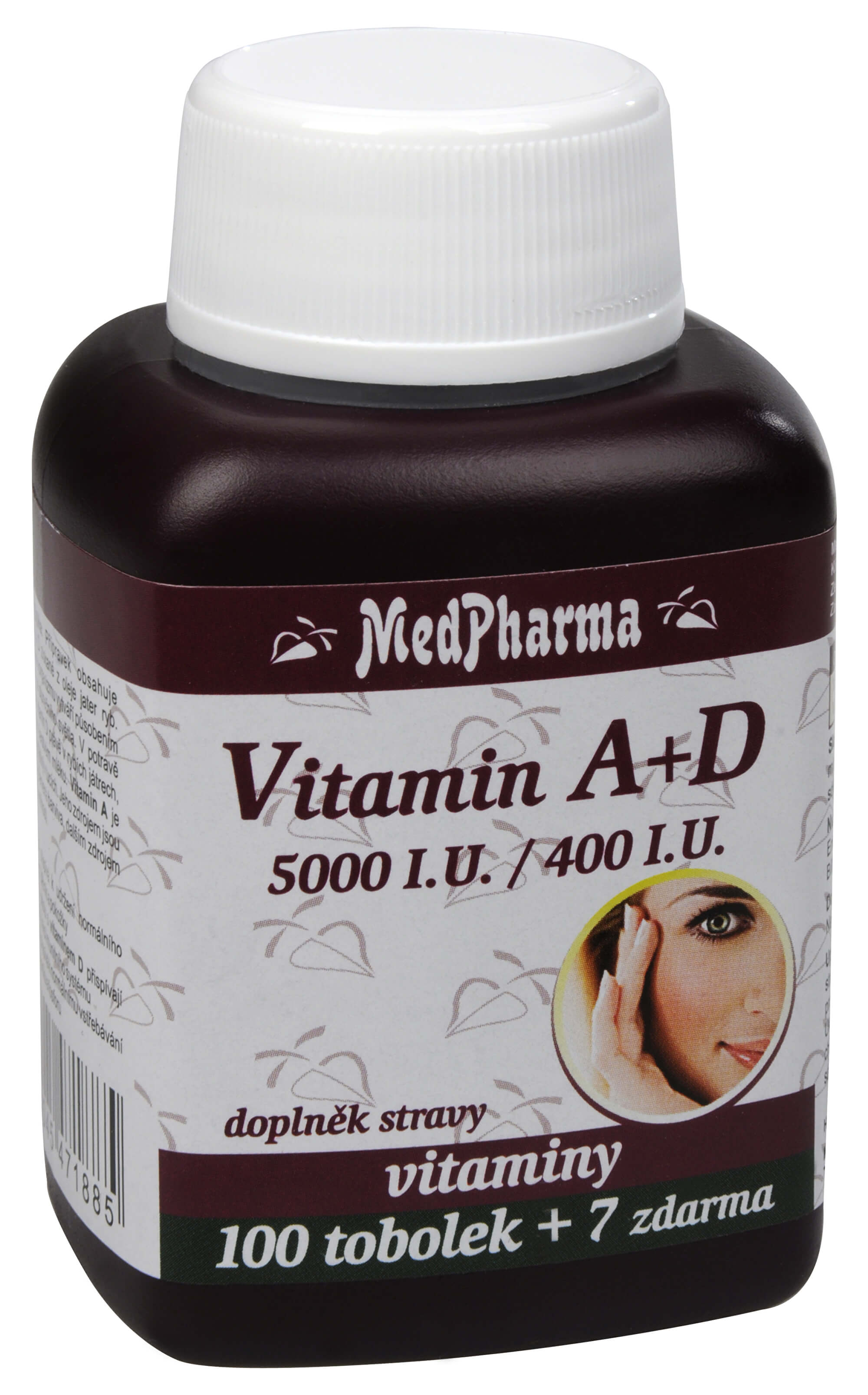 Zobrazit detail výrobku MedPharma Vitamín A + D (5000 I.U./400 I.U.) 100 + 7 tablet ZDARMA