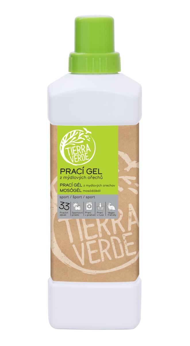 Tierra Verde Prací gel z mýdlových ořechů na funkční prádlo s koloidním stříbrem 1 l