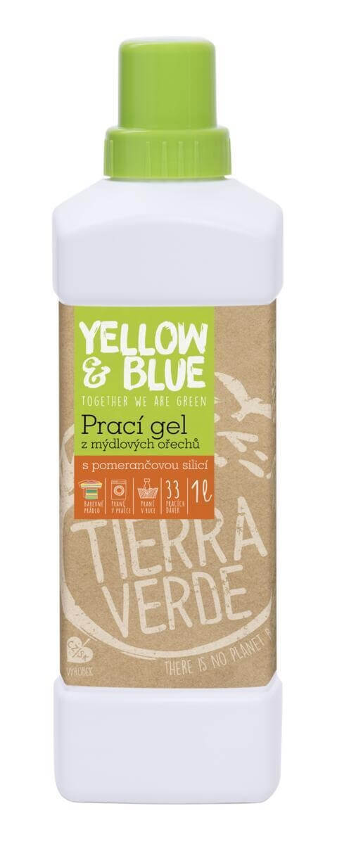 Zobrazit detail výrobku Yellow & Blue Prací gel z mýdlových ořechů s pomerančovou silicí 1 l + 2 měsíce na vrácení zboží