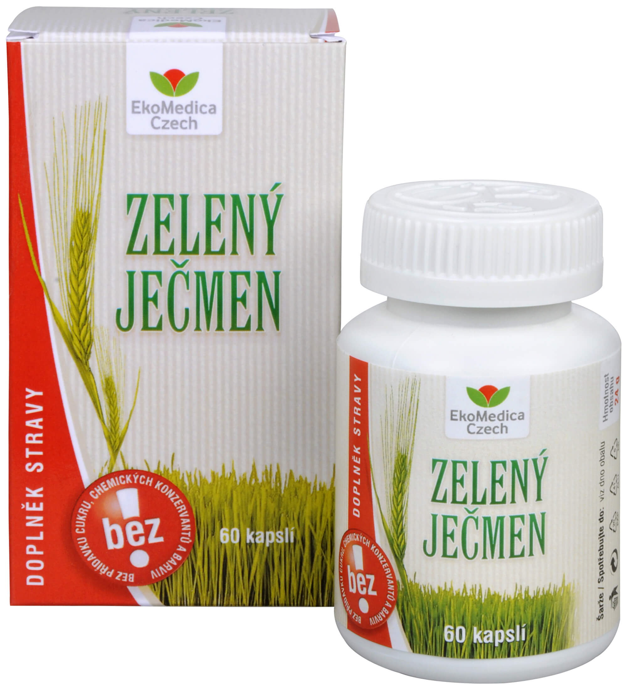 Zobrazit detail výrobku EkoMedica Czech Zelený ječmen 60 kapslí + 2 měsíce na vrácení zboží
