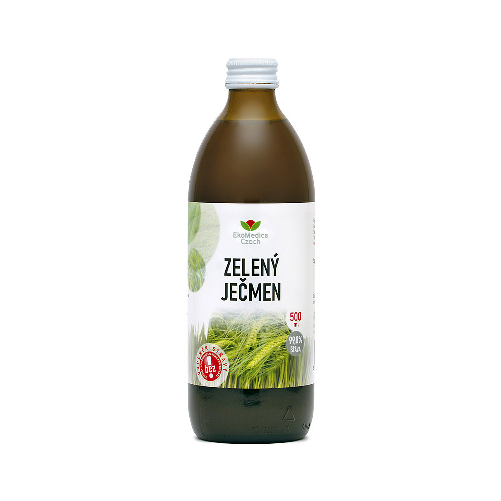 Zobrazit detail výrobku EkoMedica Czech Zelený ječmen - 99,8% šťáva ze zeleného ječmene 500 ml