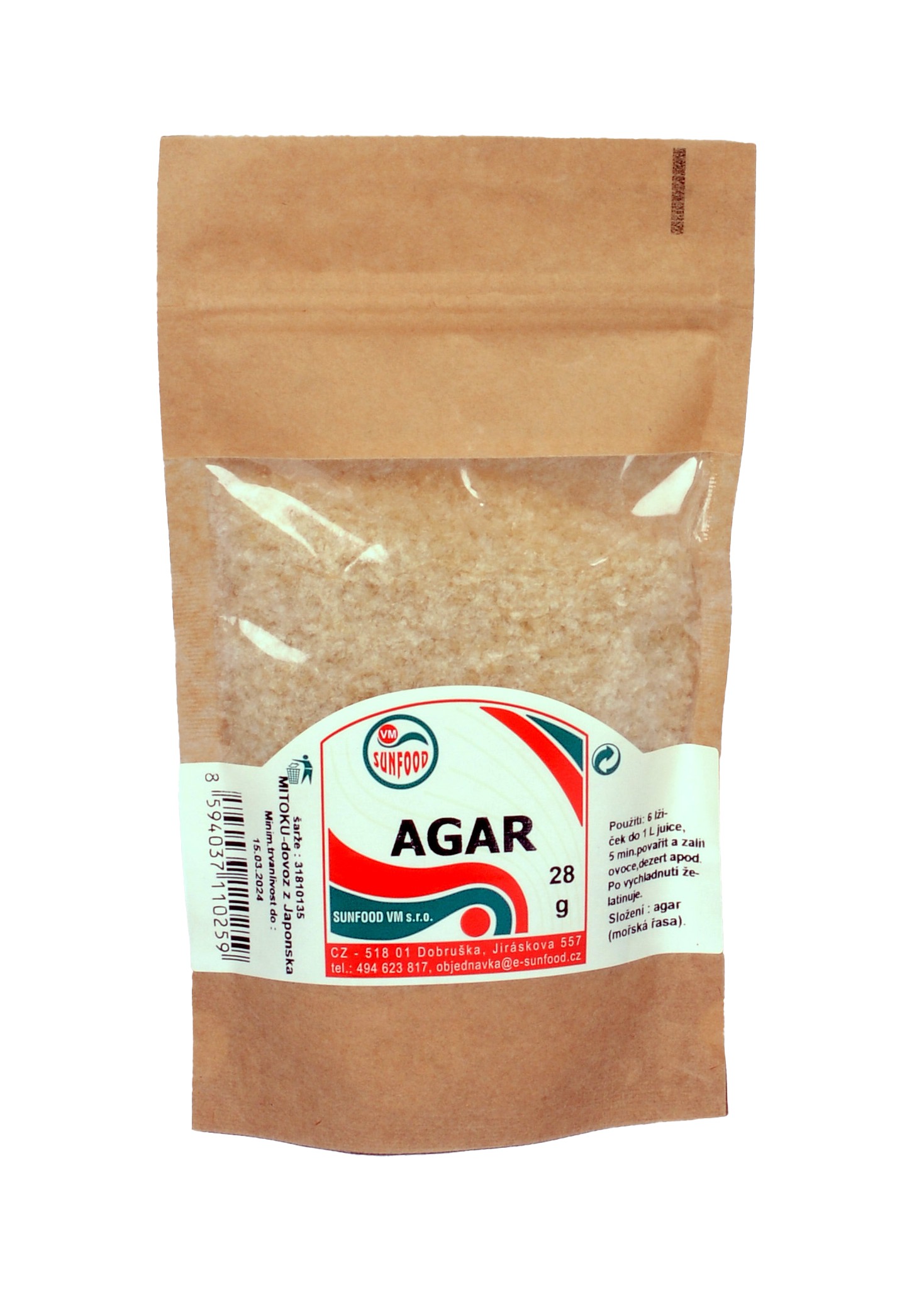 Zobrazit detail výrobku Sunfood Agar - agar přírodní 28 g