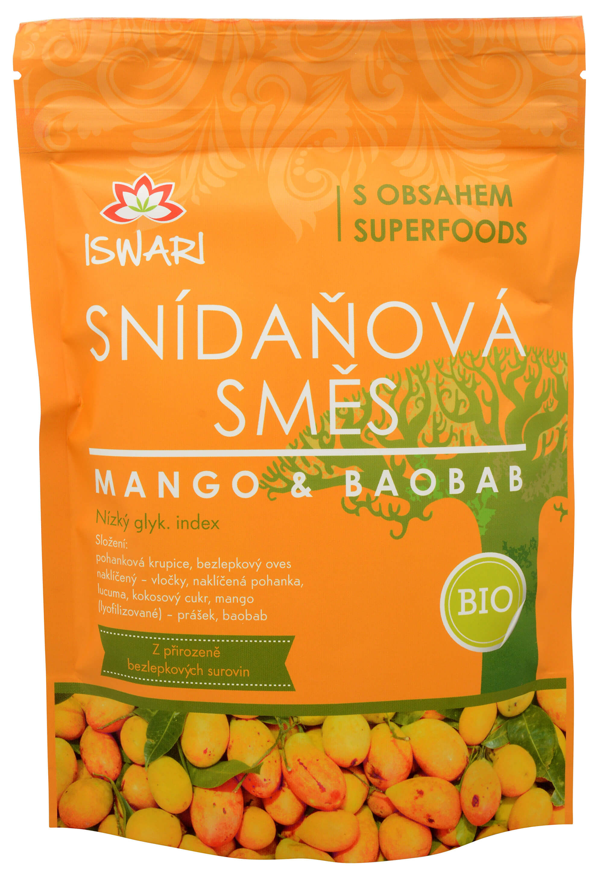 Zobrazit detail výrobku Iswari BIO Snídaňová směs Mango-Baobab 1 kg
