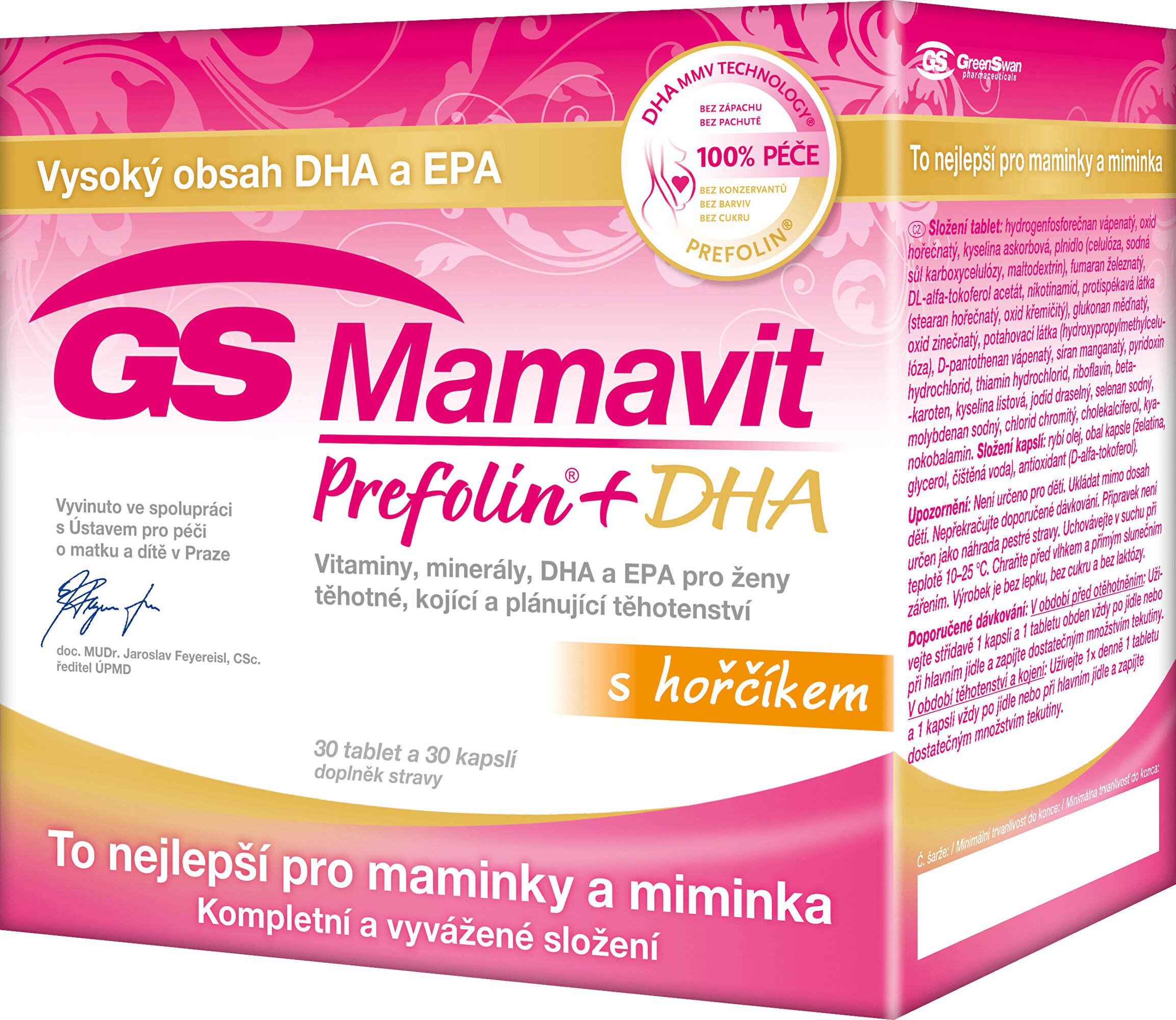 Zobrazit detail výrobku GreenSwan GS Mamavit Prefolin + DHA 30 tablet + 30 kapslí