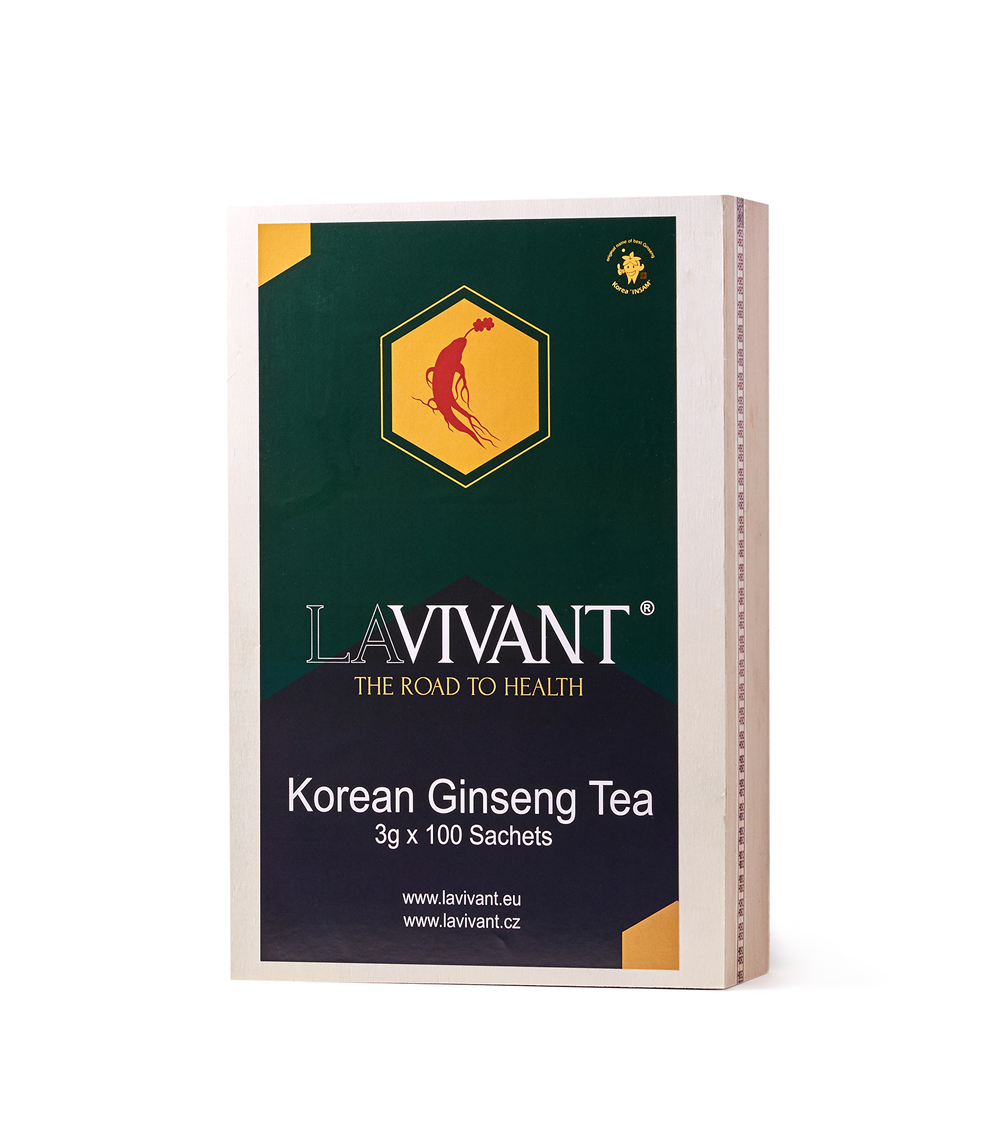 Zobrazit detail výrobku Lavivant LAVIVANT ženšenový granulovaný čaj, dřevěná krabička, 100 ks