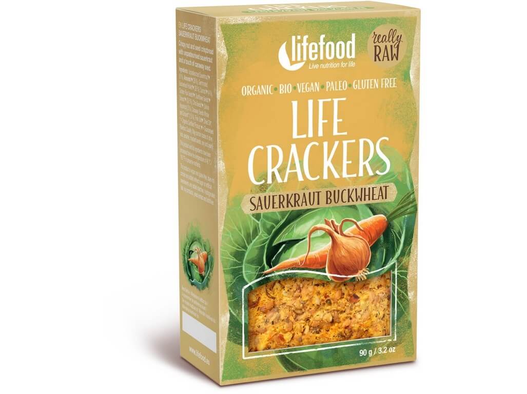 Zobrazit detail výrobku Lifefood Bio Life Crackers Zelňáky RAW 90g + 2 měsíce na vrácení zboží