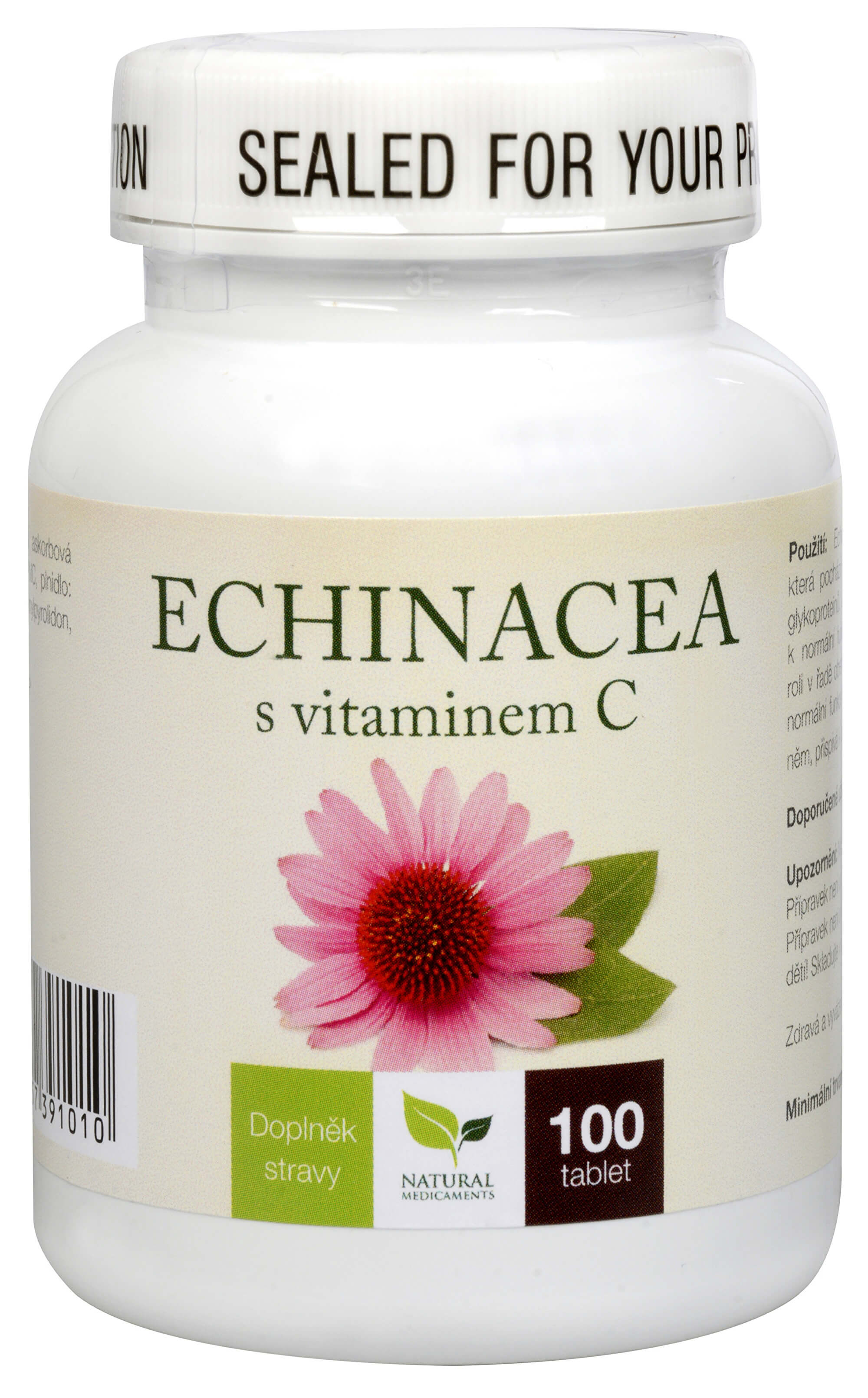 Zobrazit detail výrobku Natural Medicaments Echinacea s vitamínem C 100 tbl. + 2 měsíce na vrácení zboží