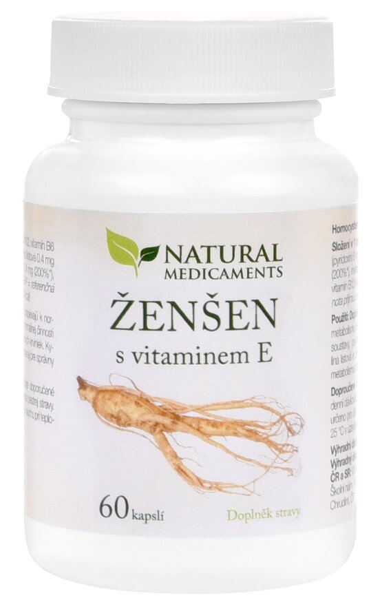 Zobrazit detail výrobku Natural Medicaments Ženšen + vitamín E 60 kapslí