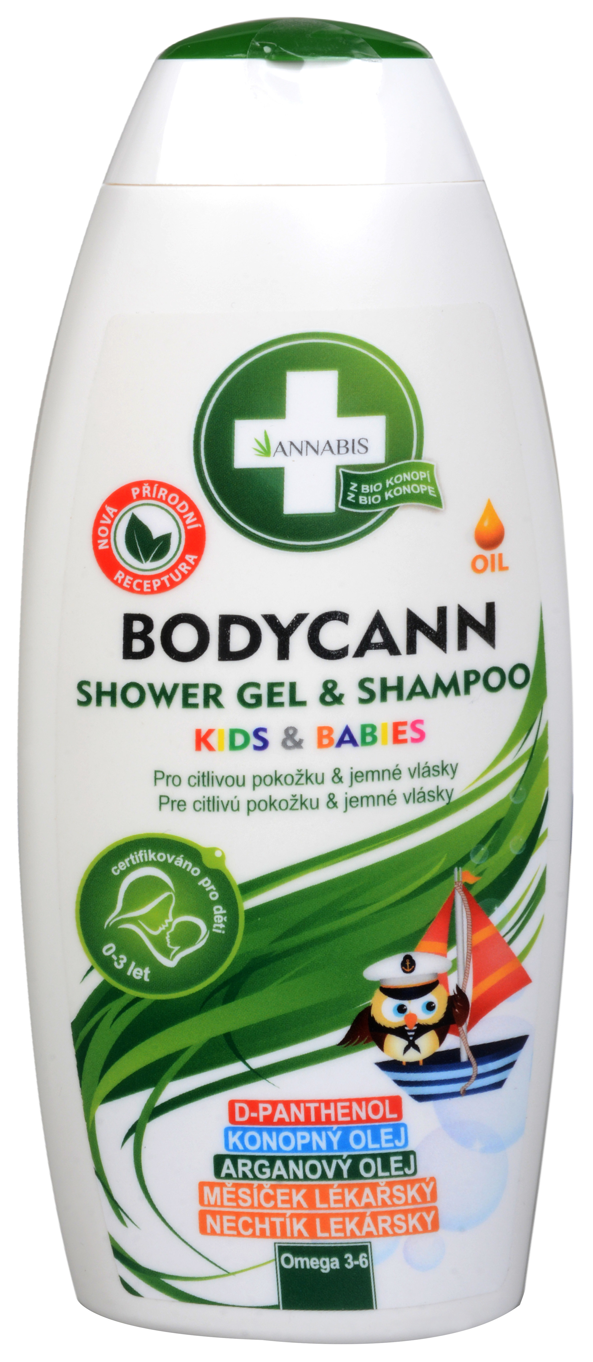Zobrazit detail výrobku Annabis Bodycann Kids & Babies šampon a sprchový gel 2v1 250 ml + 2 měsíce na vrácení zboží