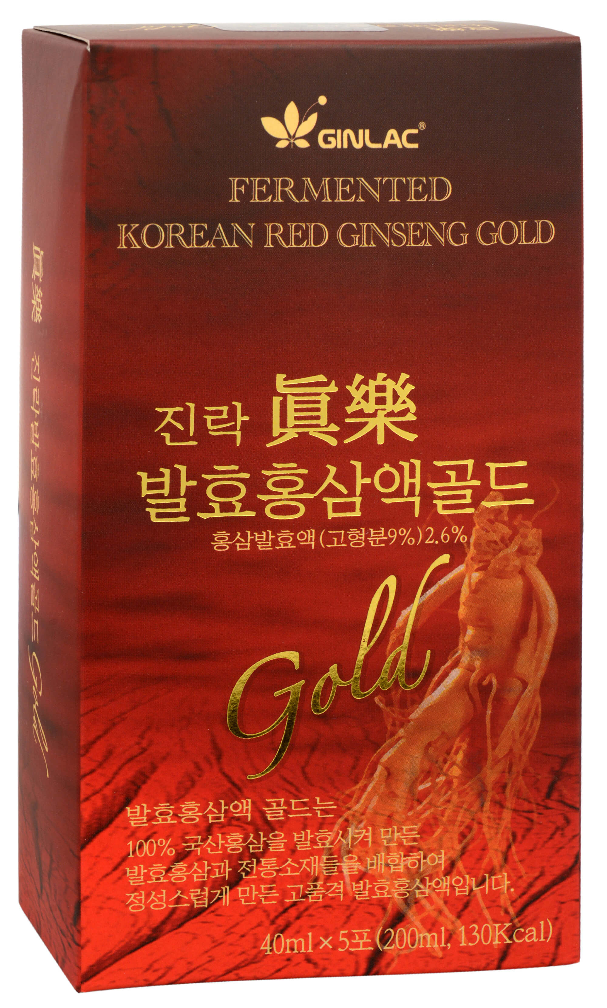 Zobrazit detail výrobku GINLAC Fermented Red Ginseng Power Drink GOLD - ženšenový nápoj 5 x 40 ml